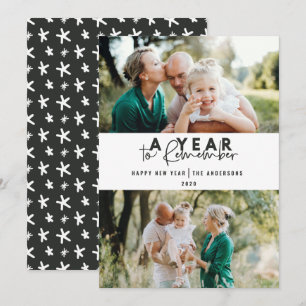 Carte Un an de mémoire moderne minime multi photo