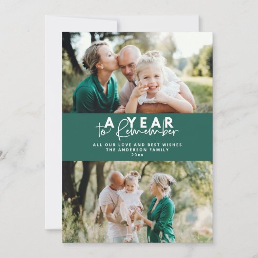 Carte Un an de mémoire moderne minime multi photo (Devant)