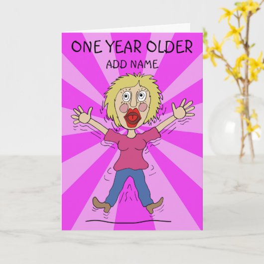 Carte Un An de Plus (Fleur jaune)