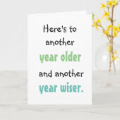 Carte Un an de plus et plus sage (Fleur jaune)