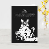 Carte Un an de plus Grumpy Chat Birthday Card (Fleur jaune)