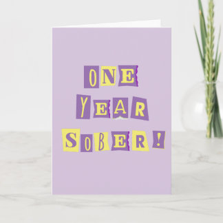 Carte « Un an de sobriété » avec enveloppe ~ 5x7 "