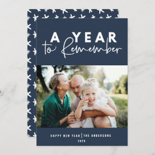 Carte Un an de souvenir de la photo moderne nouvelle ann