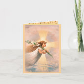 Carte Un ange dans le ciel tenant des lys sur son épaule (Devant)