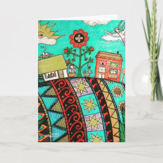 Carte Un ange de village d'art populaire de Pysanka (oeu (Devant)