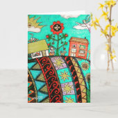 Carte Un ange de village d'art populaire de Pysanka (œuf (Fleur jaune)