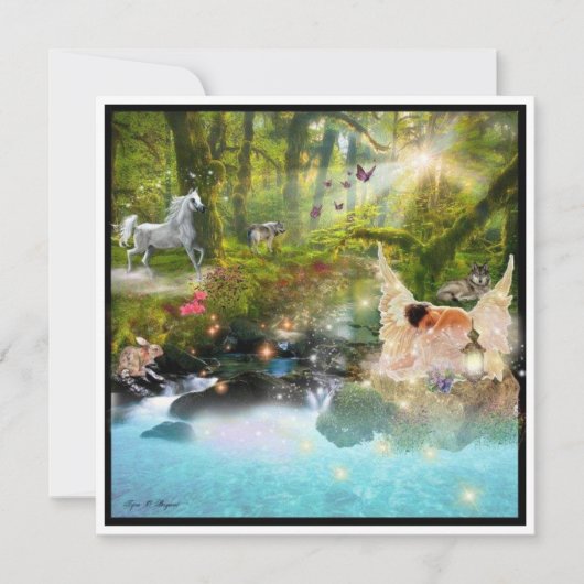 Carte Un ange déchiré en Pleure triste dans le jardin d' (Devant)