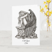 Carte Un ange endormi sur la pierre (Fleur jaune)