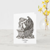 Carte Un ange endormi sur la pierre (Fleur jaune)