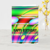 Carte Un anniversaire abstrait coloré (Fleur jaune)