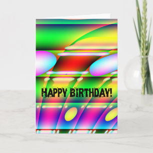 Carte Un anniversaire abstrait coloré