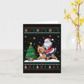 Carte Un arbre de Noël laid éclaire Noël Père Noël équit (Fleur jaune)