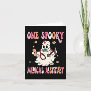 Carte Un assistant Médicale Éffrayant Ghost Halloween CM