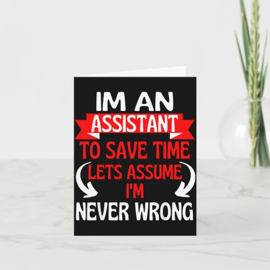 Carte Un assistant pour gagner du temps, supposons que W (Devant)