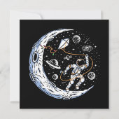 Carte Un astronaute pilote un cerf-volant sur la lune (Dos)