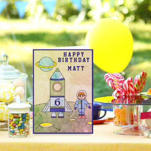 Carte Un astronaute sur la Lune dans l'espace Joyeux ann