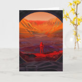 Carte Un Astronaute Sur Mars (Fleur jaune)
