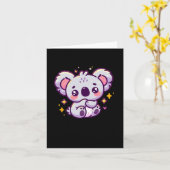Carte Un Autocollant De Koala Mignon (Fleur jaune)