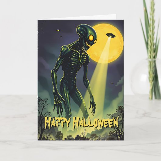 Carte Un autre Alien Invader Halloween (Devant)