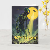Carte Un autre Alien Invader Halloween (Fleur jaune)