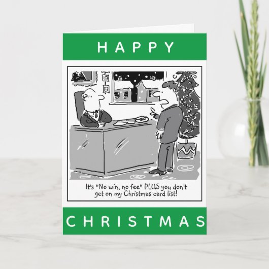 Carte Un avocat et un dessin du client heureux Noël (Devant)