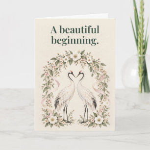 Carte Un Beau Commencement Grues Mariage