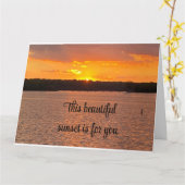 CARTE UN BEAU COUCHER DE SOLEIL POUR VOTRE **CARTE D'ANN (Fleur jaune)