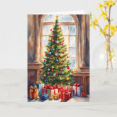 Carte Un Beau sapin de Noël (Fleur jaune)