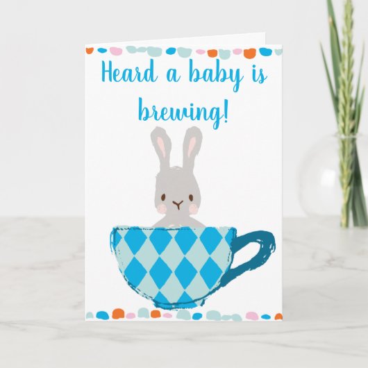 Carte Un bébé brasse Blue Teacup Baby Boy Shower (Devant)
