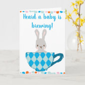 Carte Un bébé brasse Blue Teacup Baby Boy Shower (Fleur jaune)