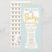 Carte Un bébé brasse Co-Ed Brewery Baby shower Invitatio (Devant / Derrière)