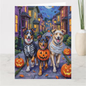 Carte Un berger australien à l'Halloween (Devant)