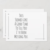 Carte Un Bon Moment Pour Vous Dire Que Je Vous Ai Manqué (Devant / Derrière)