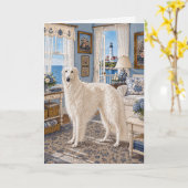 Carte Un Borzoï de Nantucket (Fleur jaune)