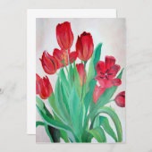Carte Un bouquet de tulipes rouges (Devant / Derrière)