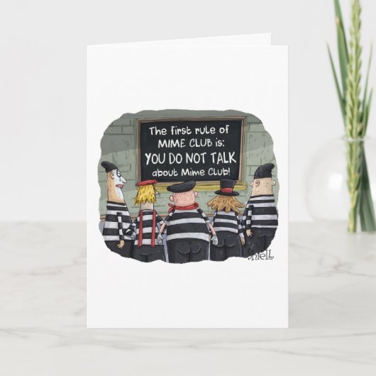 Carte "Un cadeau amusant pour amoureux de mime" (Devant)