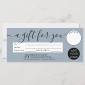 Carte Un cadeau bleu poussiéreux moderne pour votre logo (Devant)