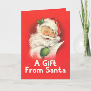 Carte Un Cadeau Du Père Noël Vintage