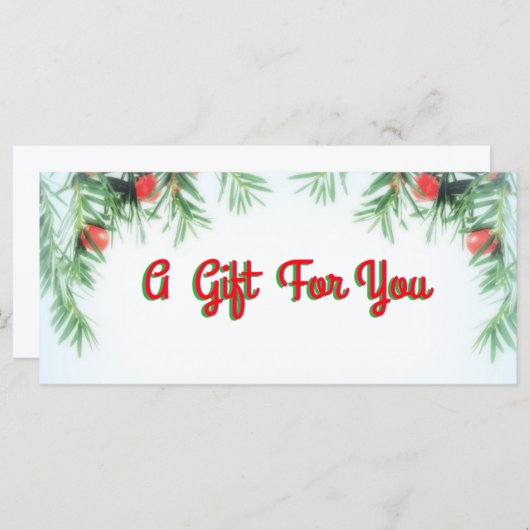 Carte Un cadeau pour vous argent comptant / certificat R (Devant / Derrière)