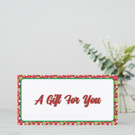 Carte Un cadeau pour vous Editable certificat cadeau de  (Debout devant)