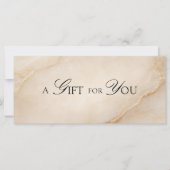 Carte Un Cadeau Pour Vous ! Marbre Beige Doré (Devant)