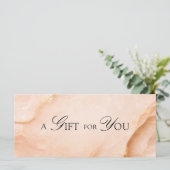 Carte Un cadeau pour vous ! Marbre doré pêche (Debout devant)