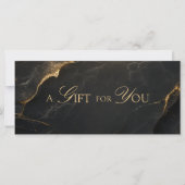 Carte Un Cadeau Pour Vous ! Marbre Noir Doré (Devant)
