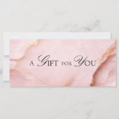Carte Un cadeau pour vous ! Marbre rose doré (Devant)
