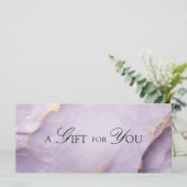 Carte Un Cadeau Pour Vous ! Marbre Violet Or (Debout devant)