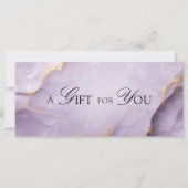 Carte Un Cadeau Pour Vous ! Marbre Violet Or (Devant)