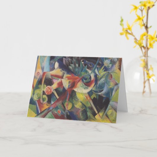 Carte Un cerf dans un jardin fleuri par Franz Marc, Art  (Fleur jaune)