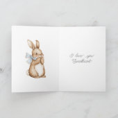 Carte Un Certain Lapin T'aime Ruban Bleu (Intérieur)