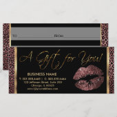 Carte *Un certificat cadeau Dark Rose Lipstick Business  (Devant / Derrière)