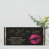 Carte *Un Certificat Cadeau Hot Pink Lipstick Business (Debout devant)